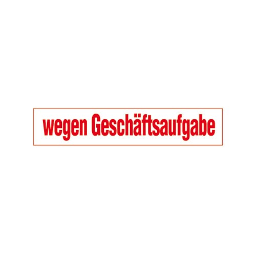 6652-0-347-17 Aufkleber " wegen Geschäftsaufgabe "