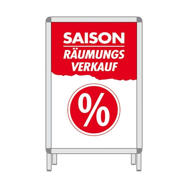 rah-pla-6640-0-607-17 Rahmenplakat - Saison Räumungsverkauf % - DIN A1
