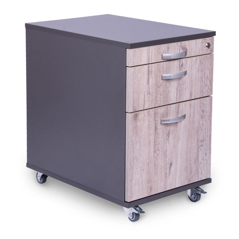 Rollcontainer-73306-A Rollcontainer 60cm tief mit Materialauszug + Schublade + Hängeregistratur