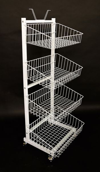 D-13291-Korbst-nder1 Rollständer / Korbständer - 4 Körben, Schildhalter