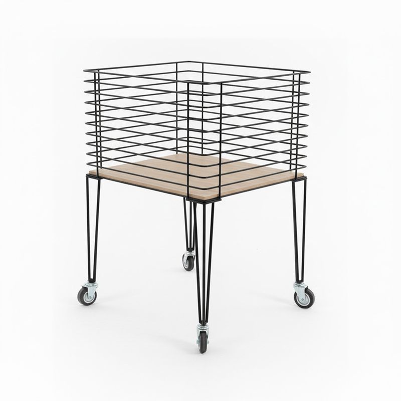 Wühlkorb hoch mit Bodenplatte - fahrbar