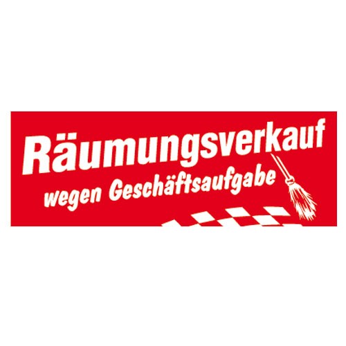 6652-0-266-17 Aufkleber " Räumungsverkauf Geschäftsaufgabe "