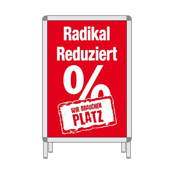 rah-pla-6640-0-598-17 Rahmenplakat - RADIKAL REDUZIERT % - DIN A1