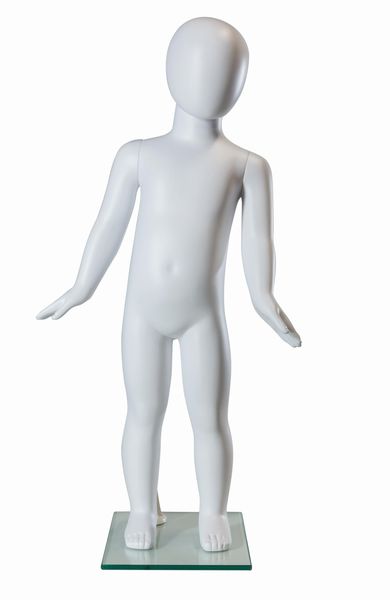 Kind-klein-weiss Kinderfigur H=80cm, weiß/lichtgrau
