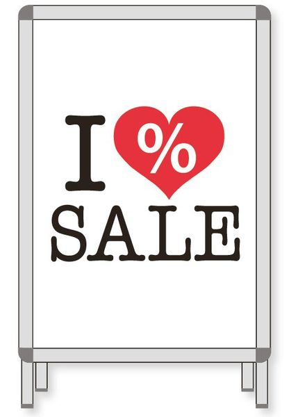 rah-pla-6640-0-749-01 Rahmenplakat " I LOVE SALE " DIN A1
