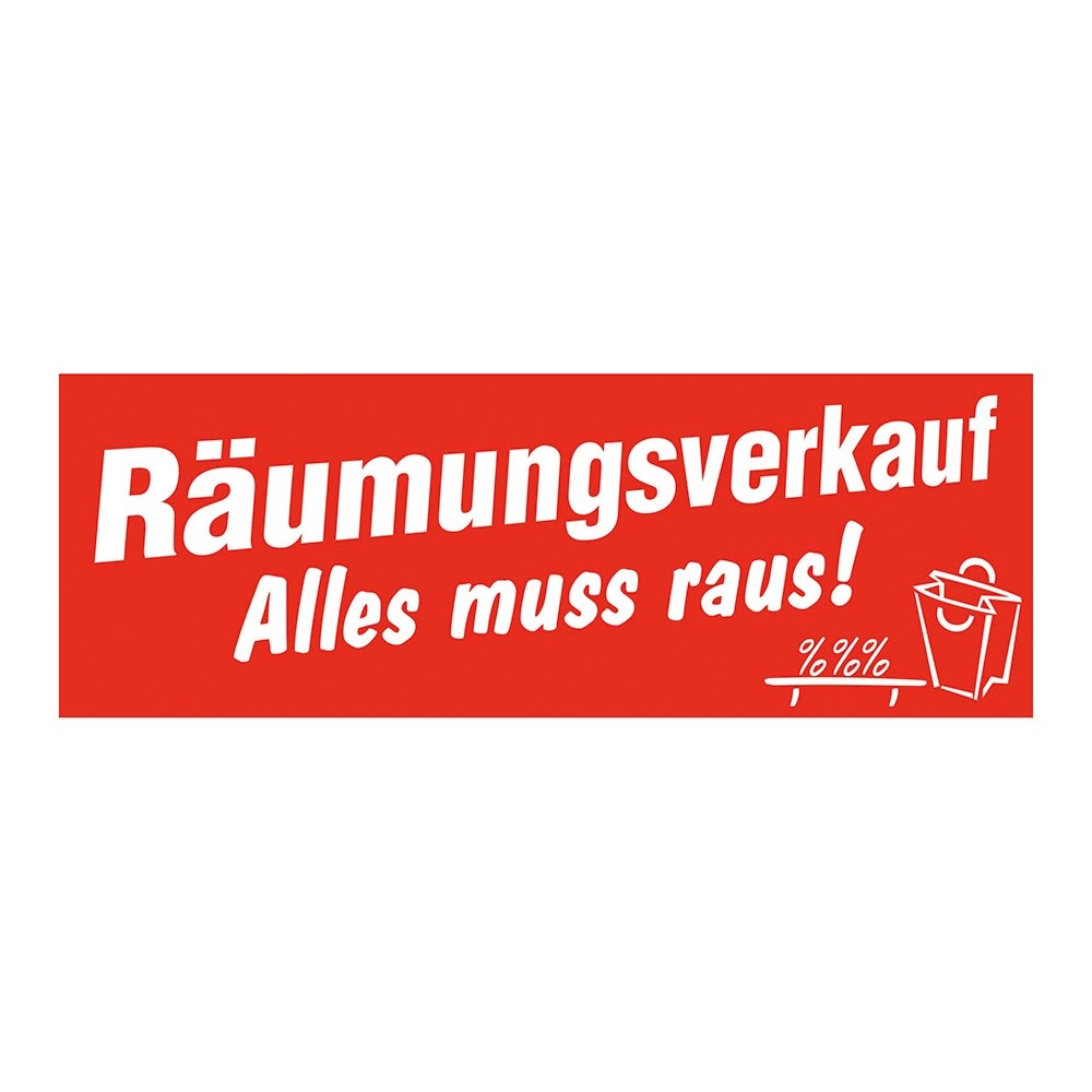 6652-0-946-17 Aufkleber " Räumungsverkauf, Alles muss raus "