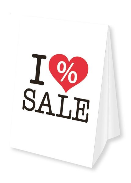 dach-auf-6640-0-815-17 Dachaufsteller " I Love SALE " DIN A3
