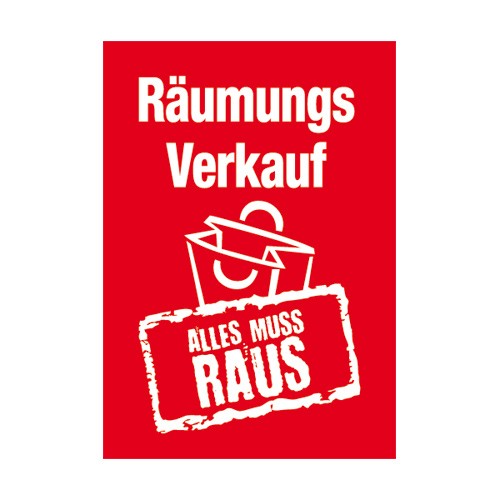 ra-schi-6640-0-625-17 Rahmenschild " Räumungsverkauf ALLES MUSS RAUS " DIN A4