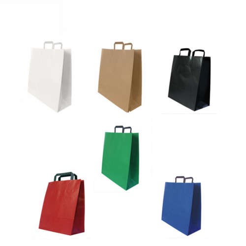 6986-0-022-Gesamt Papier-Tragetaschen - farbig - 36cm hoch