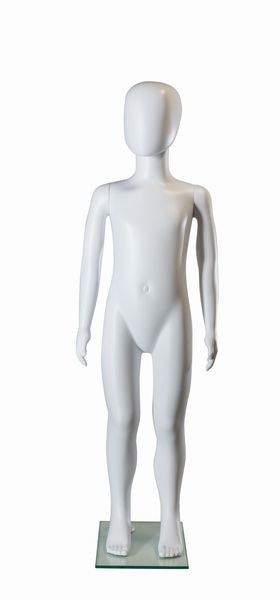 Kind-mittel-weiss Kinderfigur H=110cm, weiß/lichtgrau
