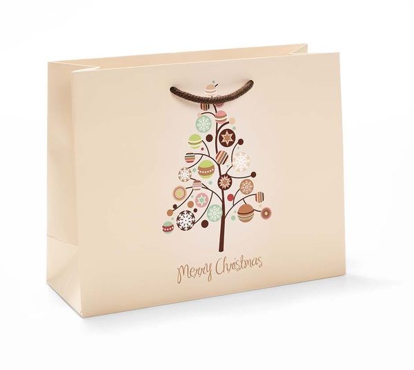 Tasche-6993 Papier-Tragetaschen mit Kordel - Marry Chrismas