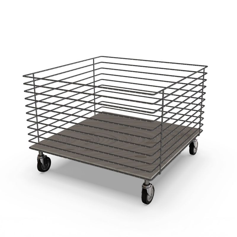 Wühlkorb mit Bodenplatte - fahrbar