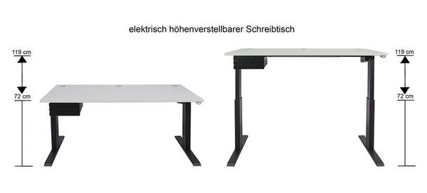 N83673_masse Schreibtisch elektrisch höhenverstellbar, schwarzes Gestell