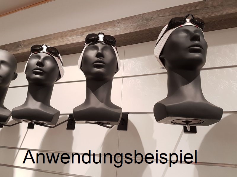 adapter-damenkoepfe-6700 Schaufenster Kopf - Weiblich + Adapter für Lamellenwand