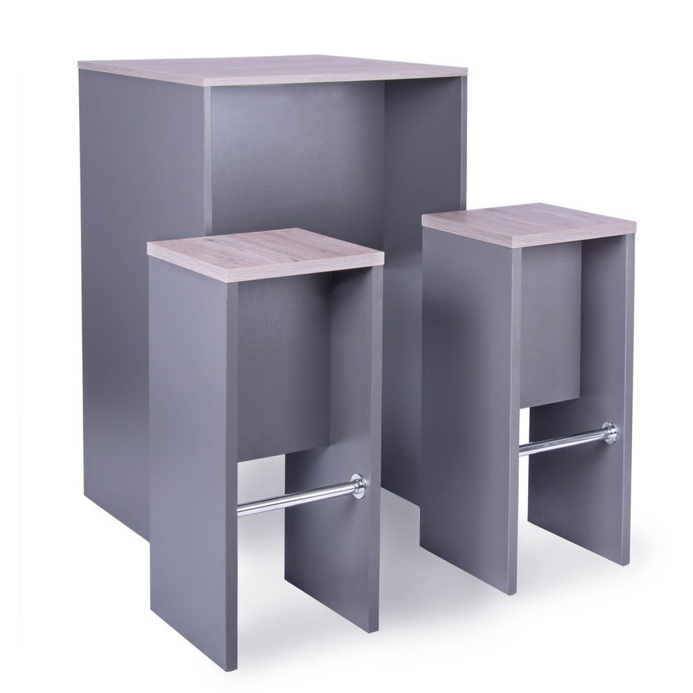 MeetingPoint-82915A Stehtisch Set - Besprechungsecke Tisch + 2 Hocker